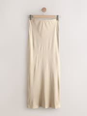 CHAMPAGNE SKIN | SATIN MIDI SKIRT