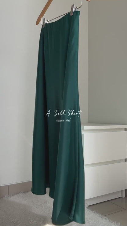 EMERALD SEA| SATIN MIDI SKIRT