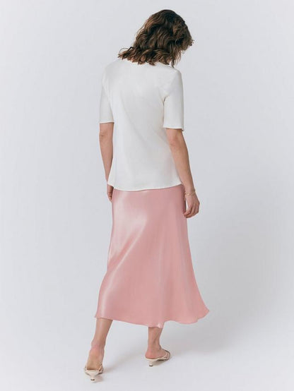 BABY PINK | SATIN MIDI SKIRT